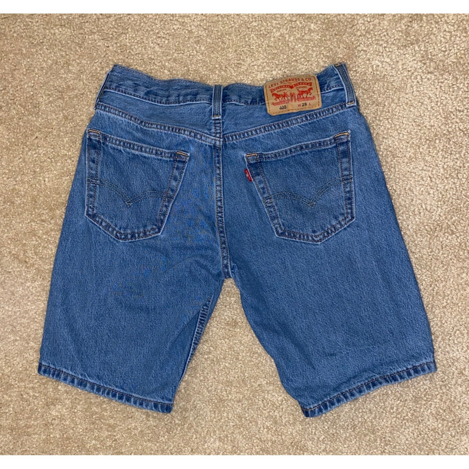 Levis 405 Denim Jeans Blue Shorts Men Size 29 thumbnail 4