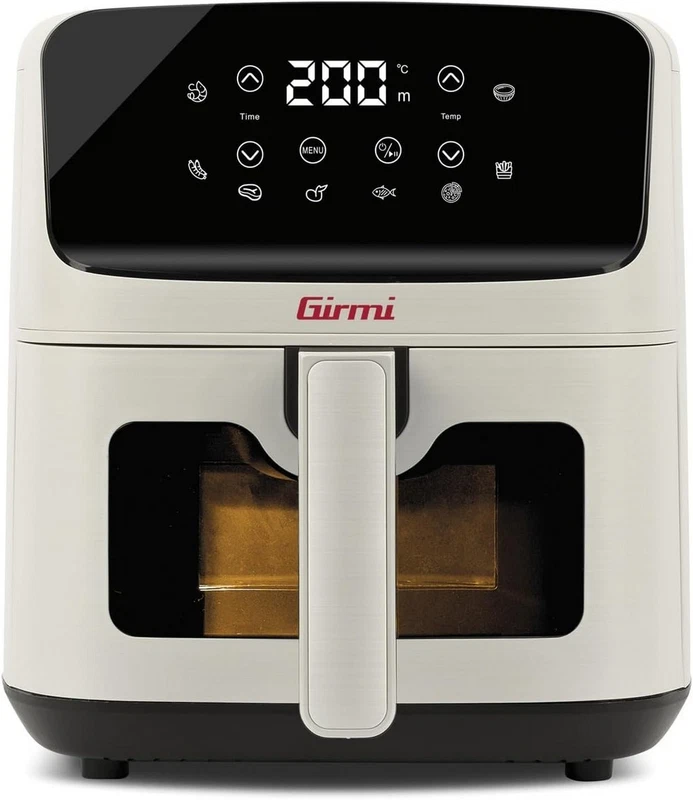 Friggitrice Aria GIRMI 4,2 Litri 1 Kg Bianco NO Olio 8 Programmi Touch Digitale, fotografia 3 di 8