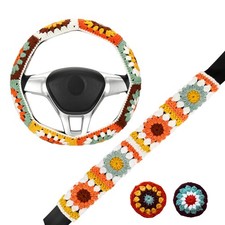 Crochet Steering Wheel Cover Setcute Steering Wheel Cover Boho 14-15 Inhand...