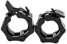 Olympic Barbell Clamps Collars Quick Release Pair Weight Clips Olympic 2" Black