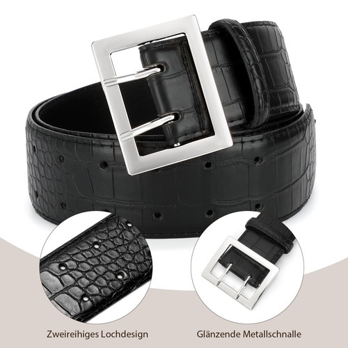 Large qualité femme pour robe mode ceinture cuir boucle dorée tailleur... - Photo 3/7