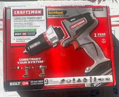 Craftsman 16496 Bolt-On 20V MAX Lithium Ion Drill/Driver Kit for