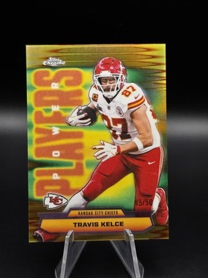 Travis Kelce /50 - 2025 Topps Chrome, Power Players GOLD Refractor #PP-34