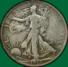 1918 Walking Liberty Half Dollar Fine F Coin #37437