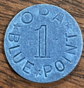 Blue OPA One Point Token Letters TT World War Two WWII Ration