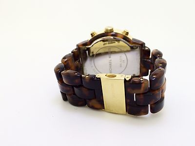 Michael Kors Watch Chrono Steel & Tortoise Mother Of Pearl MK-2516