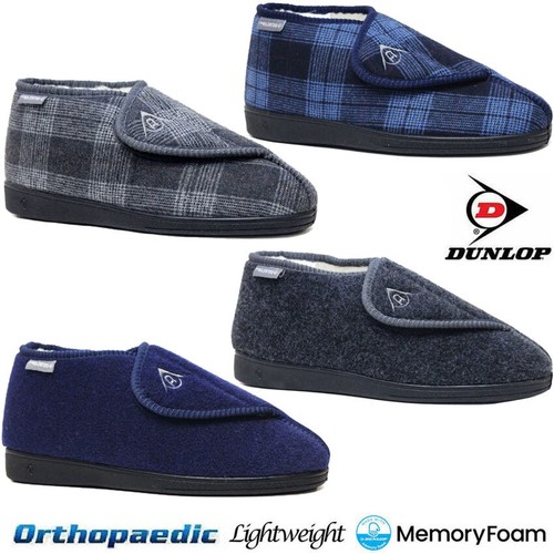 MENS ORTHOPAEDIC SLIPPERS DIABETIC WINTER WARM EASY CLOSE WIDE FIT