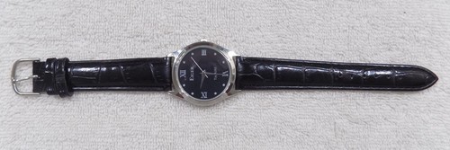 Eiger TYPA202 Men's Silver Tone Watch w/Leather Band - NEW - FREE SHIPPING - Picture 2 of 8