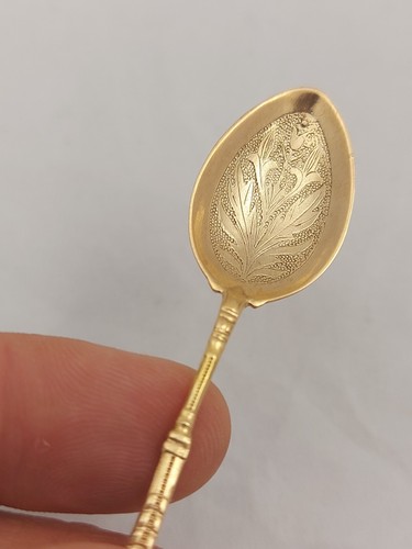 Antique Imperial Russ Faberge Gilt Silver Caviar Spoon Church Orthodox - Picture 4 of 8
