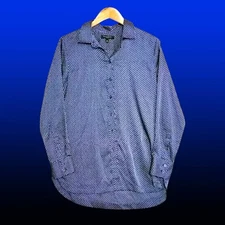 Banana Republic Parker Button Up Shirt Men's M 100% Polyester Blue Silky