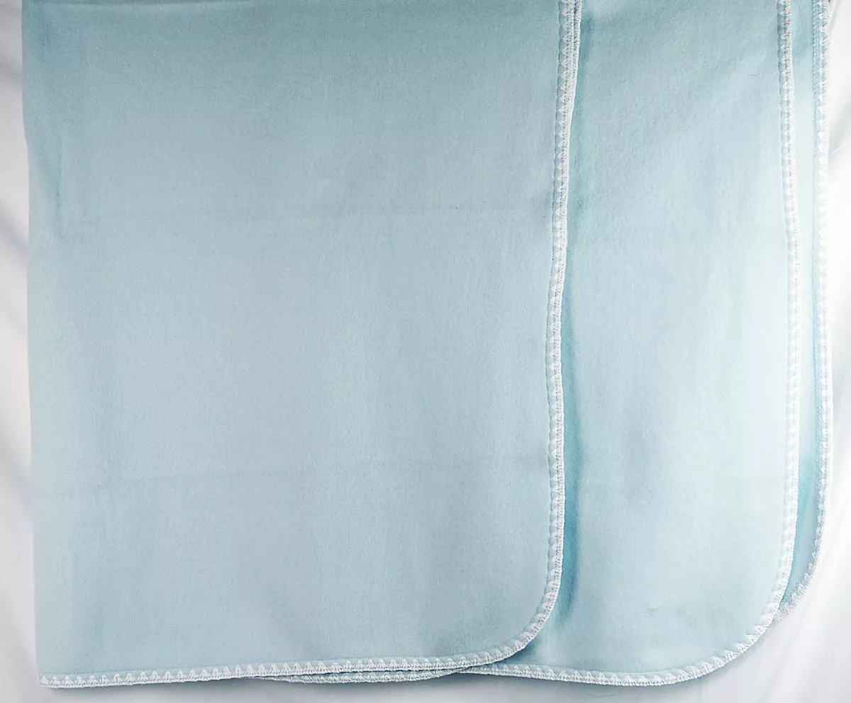 NWOT Martha Stewart Baby Lot of 2 Baby Blue Soft Fleece Blankets 35