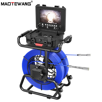 Dual-Lens Borescope Sewer Pipe Inspection Camera 512HZ Self-leveling 9inch 30M