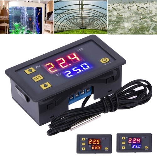 Digital LCD Thermostat Temperaturregler temperaturschalter mit Sensor DC 12V - Bild 2 von 9