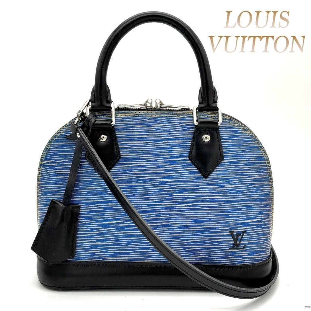 LOUIS VUITTON Alma BB 2way Handbag M41437 Epi leather Denim Blue