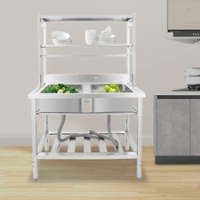 2 Compartment Sink Kitchen Rack Commercial Stainless Sink Free Standing Sink