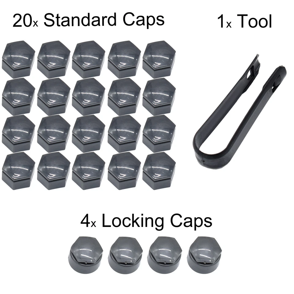 24x22mm Car Wheel Lug Nut Caps Gray Tyre Hub Covers For Range Rover Buick Regal; Foto 2 de 4