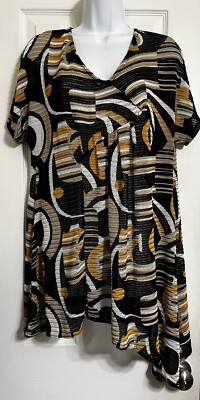 Pomme Rouge Paris WOMEN'S Size XL Multicolor netted see through Tunic Top NWOT