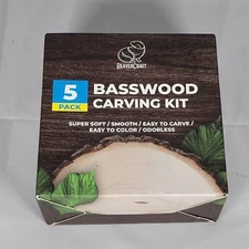 Basswood Carving Blocks Kit, 5 Pcs Wooden Whittling Blocks, 4x1x1 In  4x2x2 In