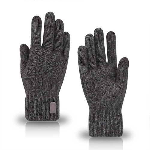 Herren Handschuhe Winter Fleece Handschuhe Warm Alpaka Wolle Strickhandschuhe - Picture 7 of 13