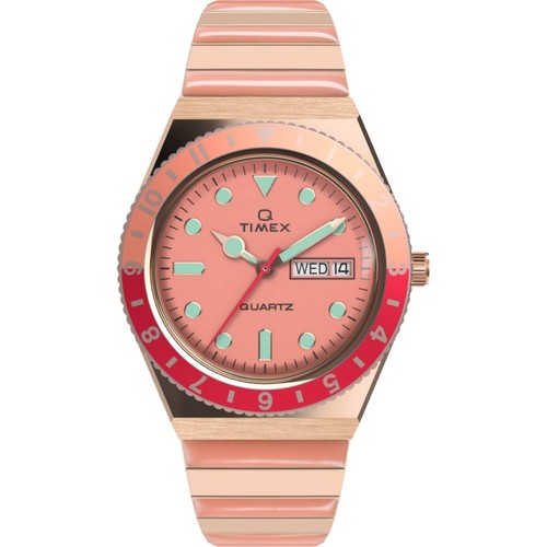 Timex Damenuhr Q Malibu Quarz rosa Zifferblatt Erweiterungsarmband TW2V38600 - Bild 1 von 6