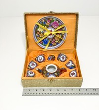 VINTAGE ORIENTAL JAPANESE 9 PIECE MINI TEA SET CERAMIC CHINA 1980 ORIGINAL BOX
