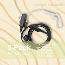 5x Acoustic (2-Wire) PTT Earpiece for Motorola Radios DEP570 XPR3500 MTP3550