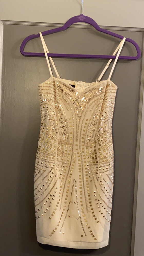 h&m cream sequin dress H&M Sequins dress Size 2