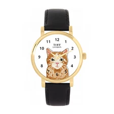 Toff London TLWS-33707 Ladies Ginger Tabby Cat Watch