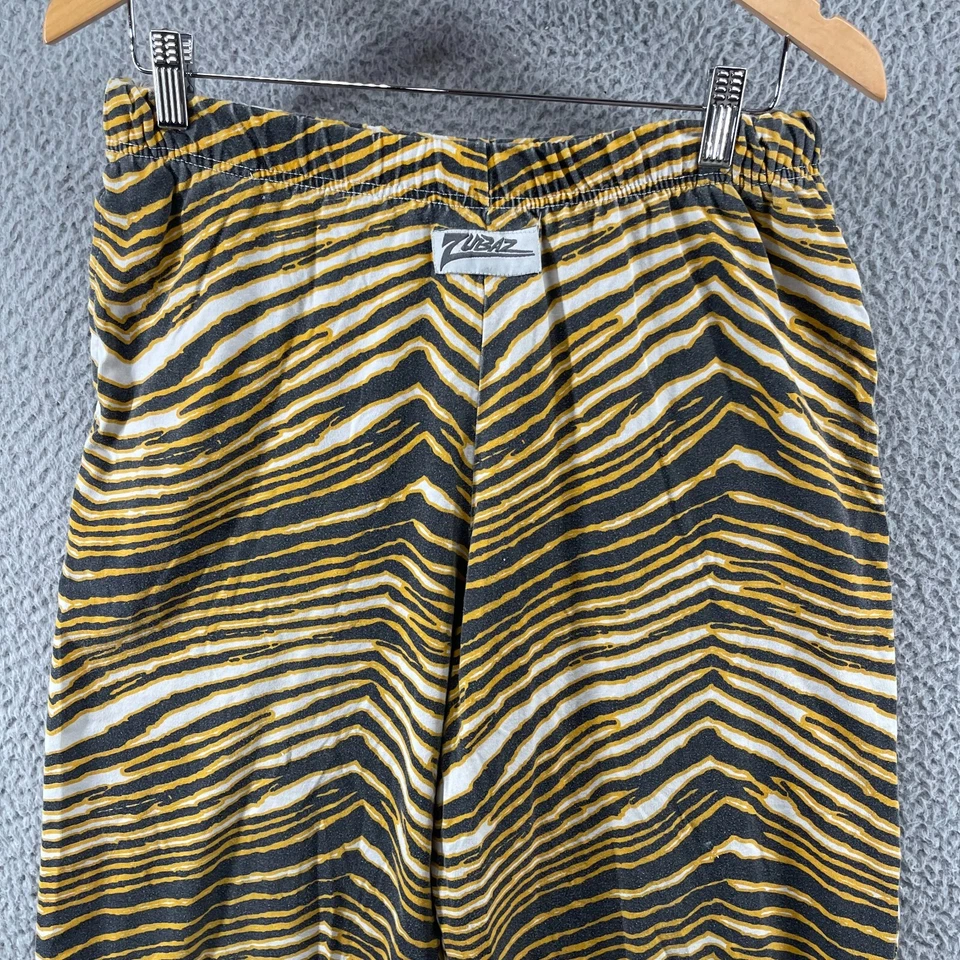 Pantalones a Rayas Zubaz De Colección Pequeños Amarillos Negros Unisex De Colección Años 90 Steelers Bruins Foto 2 de 4