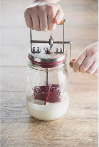 Kilner 1L Glas Butterdose manuell einfach zu bedienen hausgemacht frische Buttermilch herstellen - Bild 4 von 9