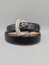 Men's Black Asian Buffalo Belt Handcrafted In USA 31.5 Clint Orms Silversmith 