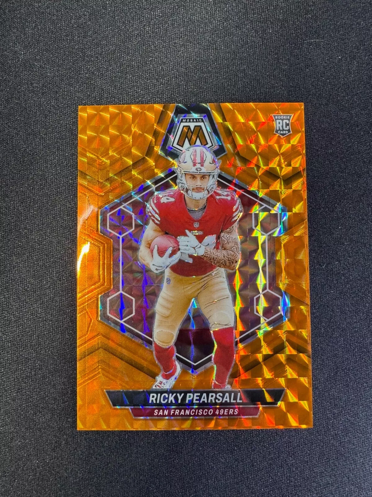 2024 Mosaic Ricky Pearsall RC Orange Mosaic Prizm #331 49ers Rookie #d 154/199