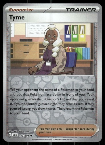 Pokemon -  190/191 Tyme - Reverse Holo - Surging Sparks - NM/M