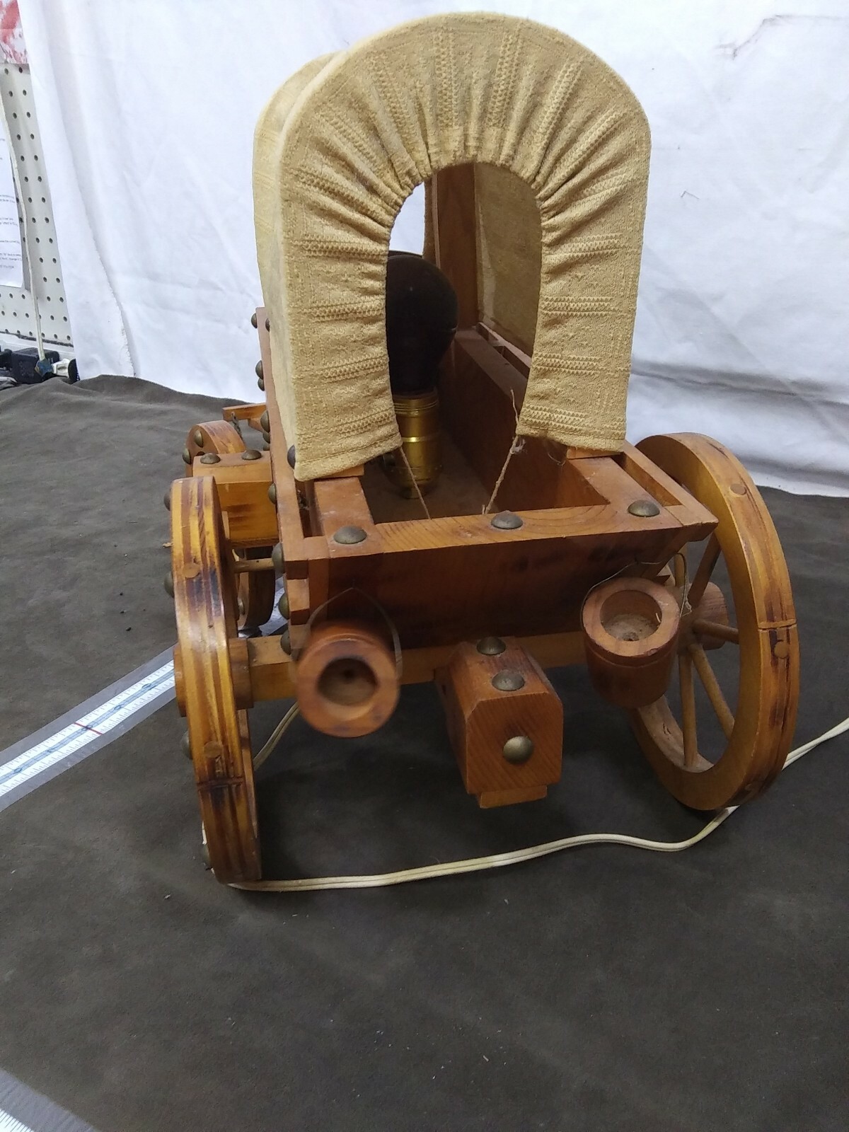 Vintage Wooden Western Covered Wagon Stagecoach NIGHT LIGHT LAMP WORKS ...