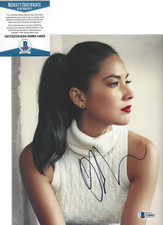 OLIVIA MUNN SIGNED AUTHENTIC SEXY 8x10 PHOTO C X-MEN ACTRESS BECKETT COA BAS