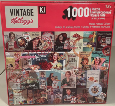 Kellogg's Vintage Cereal Happy Hostess Collage 1000 Pcs Jigsaw Puzzle- NIB  