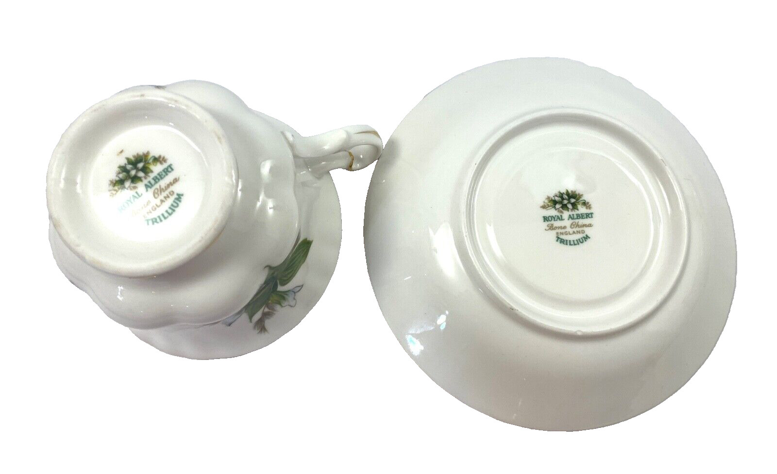 Vintage Royal Albert Trillium Tea Cup & Saucer Bone China Gold Trim England
