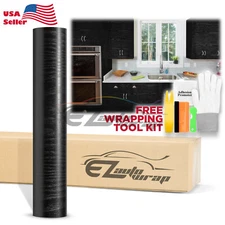 *Premium Black Wood Grain Vinyl Wrap Sticker Decal Car Home Kitchen Decoration