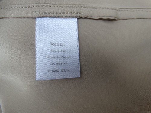 Talbots Plus Size 24W Tank Top, 100% silk, pleated neckline, gold shimmer - Picture 3 of 7