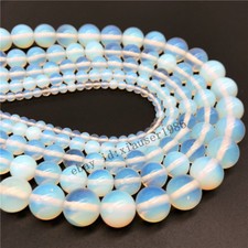 Natural White Opal Stone Loose Round Spacer Beads Jewelry Making 4/6/8/10/12mm