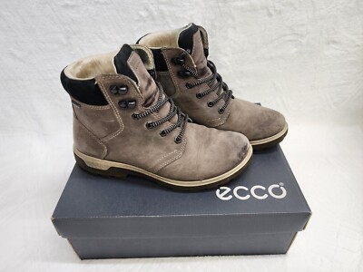 Ecco Gora Mala GTX High cut lace Hiking Boots Gore-Tex boots size 37 Stone/black