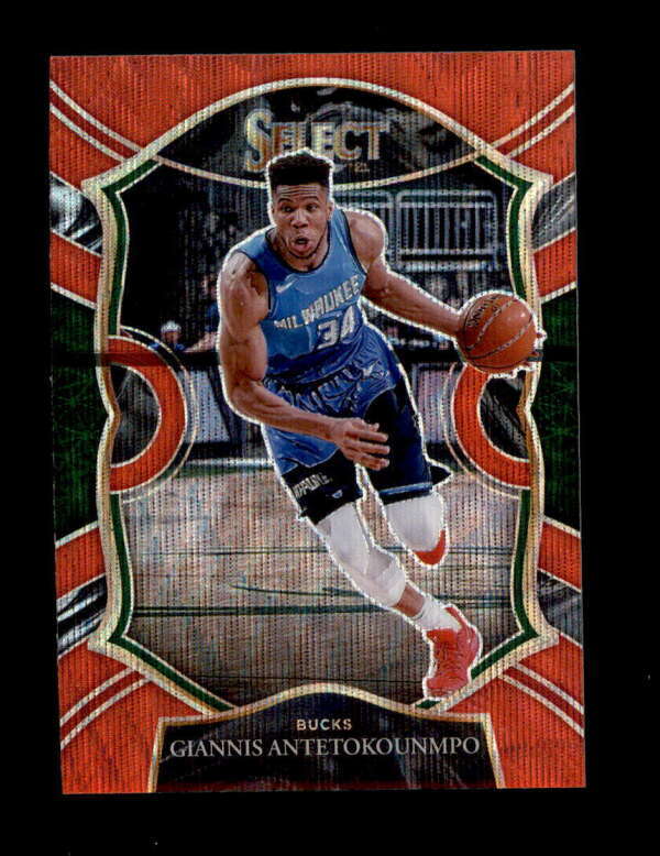 GIANNIS ANTETOKOUNMPO 2020/21 PANINI SELECT #54 RED WAVE PRIZM PARALLEL BD6284