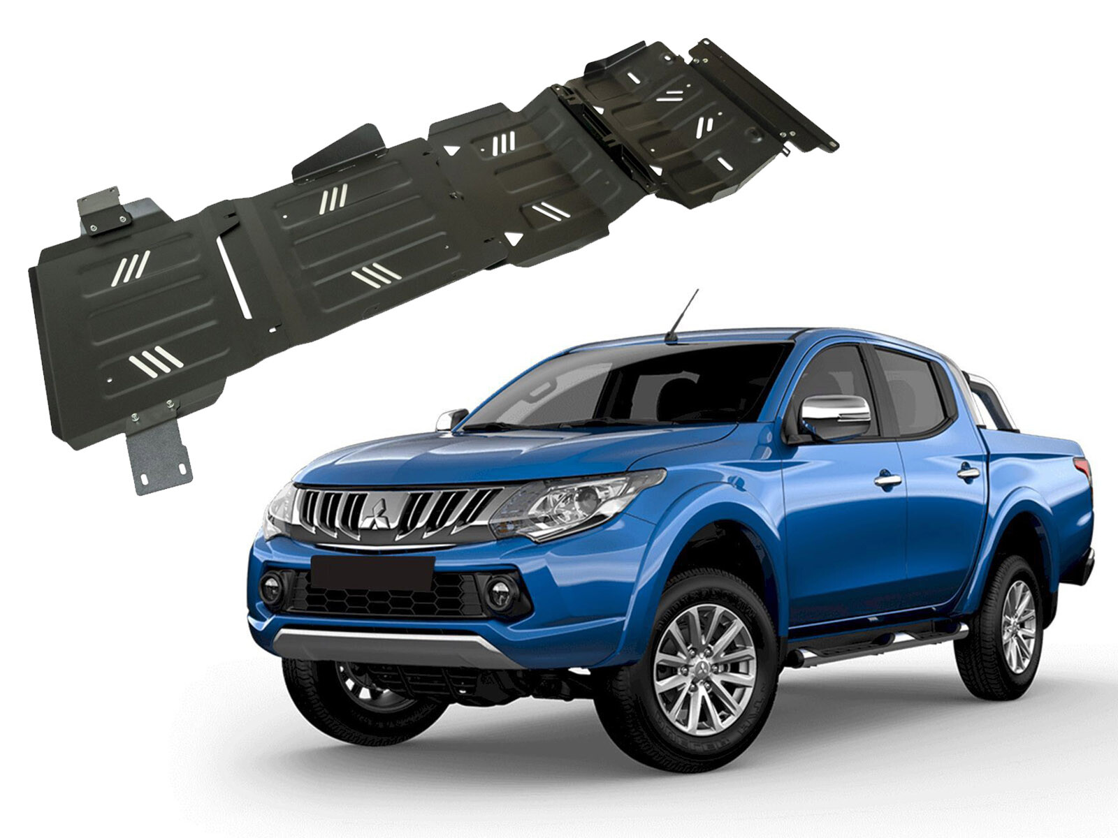 Protection sous moteur acier pour Mitsubishi L200 2015-2019 rando tout-terrain