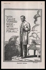 1914 Abraham Lincoln "With Malice Toward None, With Clarity For All" Print Ad