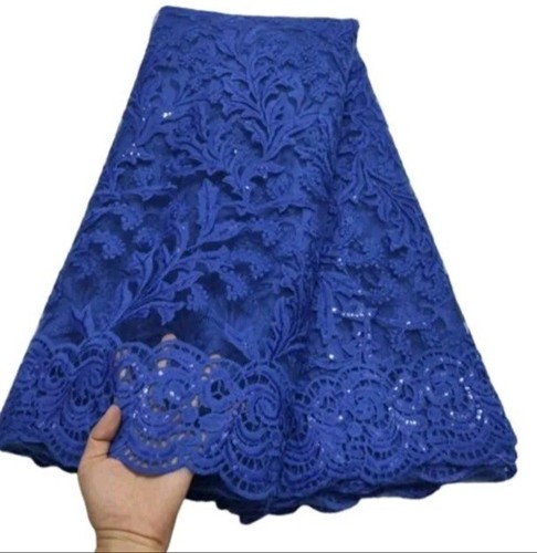 High Quality Lace Fabric. -Is available in blue, green, and gold cold - Picture 6 of 9