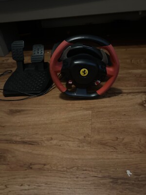Thrustmaster Ferrari 458 Spider Racing Steering Wheel & Pedal Xbox One Untested!