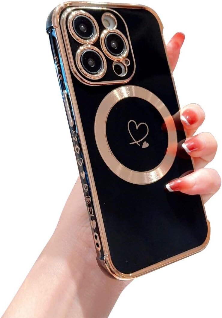 Compatible with iPhone 15 Pro Case 2023, Compatible with MagSafe Love Heart Plat
