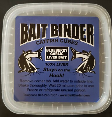 Bait Binder  Catfish Cubes - 100% Liver - Stays on the Hook!