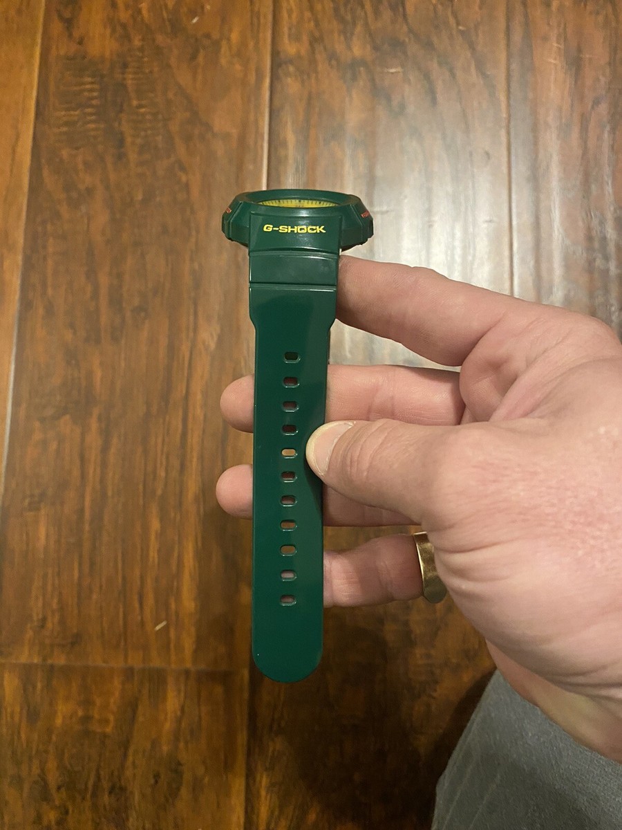 RARE Casio AW582CC G-Shock Green Red Yellow Ana-Digi Watch Rasta