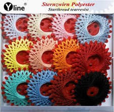 Yline 12er Set Sternzwirn Polyester, Sternchenzwirn bunt/Mode 0004-fl.